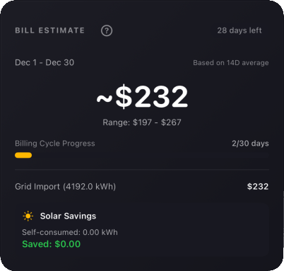 Bill Estimate Widget